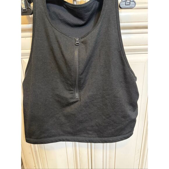 Vuori Women's Sleeveless Quarter Zip Workout Cropped Tank Top Black Size XL - Picture 2 of 6
